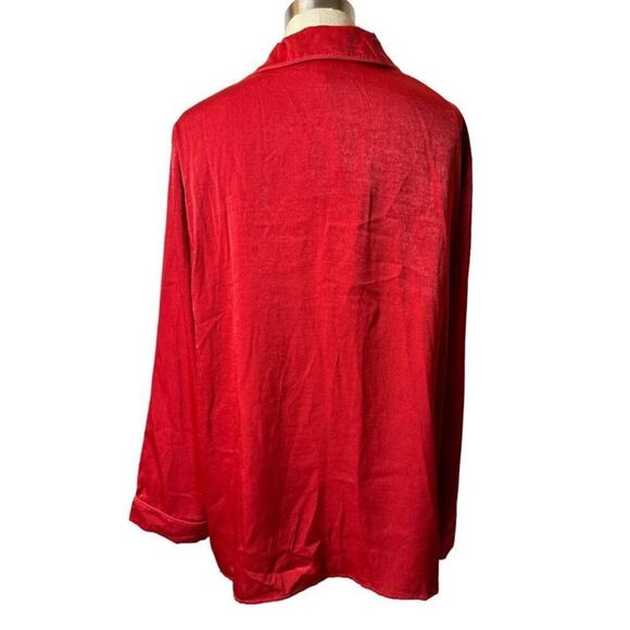 Cabernet By Sleep Sense Red Pajama Long Sleeve Top Shirt Women's Size L NWT - Picture 3 of 5